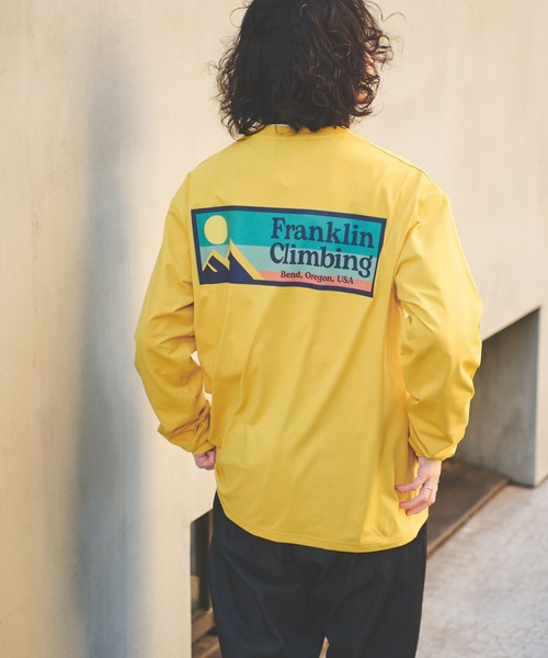 Franklin Climbing（フランクリンクライミング）の「【Franklin Climbing】【水陸両用】バックロゴプリントフレックステックロングスリーブTEE（Tシャツ/カットソー・メンズ・ホワイト/バイオレット/イエロー/サックスブルー/ブラック/パープル/ブルー・SMALL/MEDIUM/LARGE/X-LARGE）」の11枚目の写真