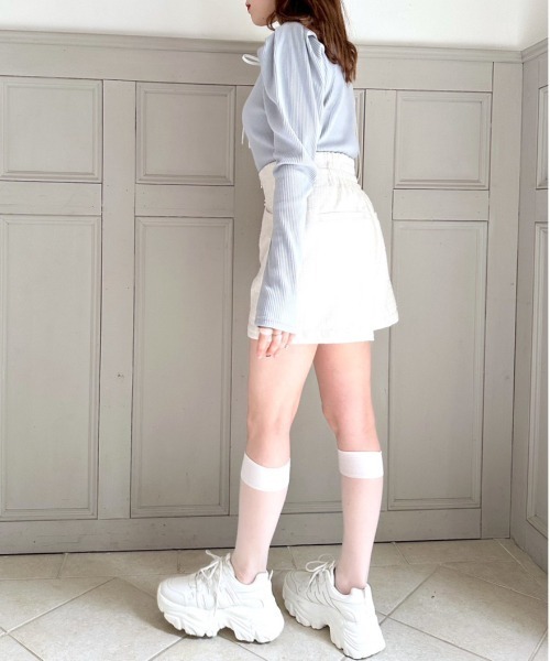 OLIVE des OLIVE（オリーブデオリーブ）の「美脚フロントボタンショートパンツ（その他パンツ・レディース・アイボリー/グレー/ブラック・FREE）」の5枚目の写真