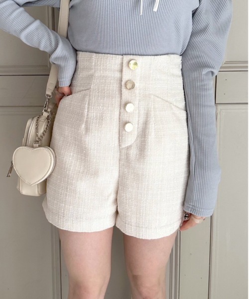 OLIVE des OLIVE（オリーブデオリーブ）の「美脚フロントボタンショートパンツ（その他パンツ・レディース・アイボリー/グレー/ブラック・FREE）」の10枚目の写真