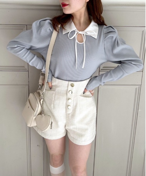 OLIVE des OLIVE（オリーブデオリーブ）の「美脚フロントボタンショートパンツ（その他パンツ・レディース・アイボリー/グレー/ブラック・FREE）」の11枚目の写真