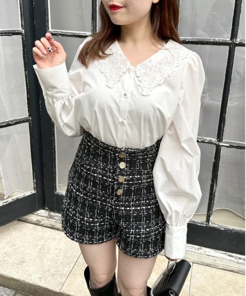 OLIVE des OLIVE クラシカルフリルカラージャケット+ショートパンツ