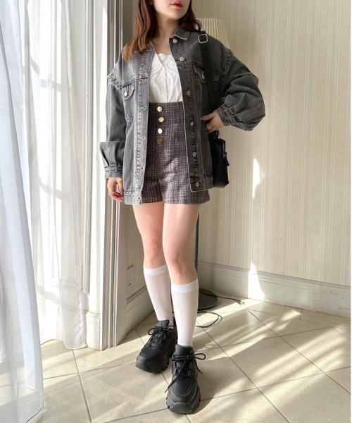 OLIVE des OLIVE（オリーブデオリーブ）の「美脚フロントボタンショートパンツ（その他パンツ・レディース・アイボリー/グレー/ブラック・FREE）」の19枚目の写真