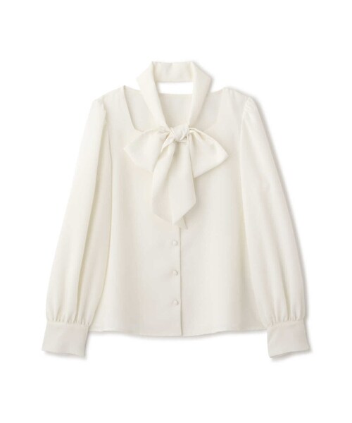 PROPORTION BODY DRESSING（プロポーションボディドレッシング）の「リボン付きブラウス / 1213110302（シャツ/ブラウス・レディース・ベージュ/ブルー/ホワイト系その他/ネイビー・FREE）」の5枚目の写真