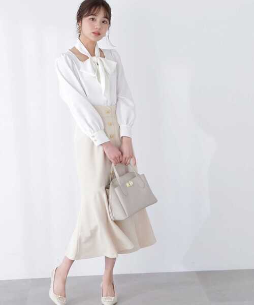 PROPORTION BODY DRESSING（プロポーションボディドレッシング）の「リボン付きブラウス / 1213110302（シャツ/ブラウス・レディース・ベージュ/ブルー/ホワイト系その他/ネイビー・FREE）」の7枚目の写真