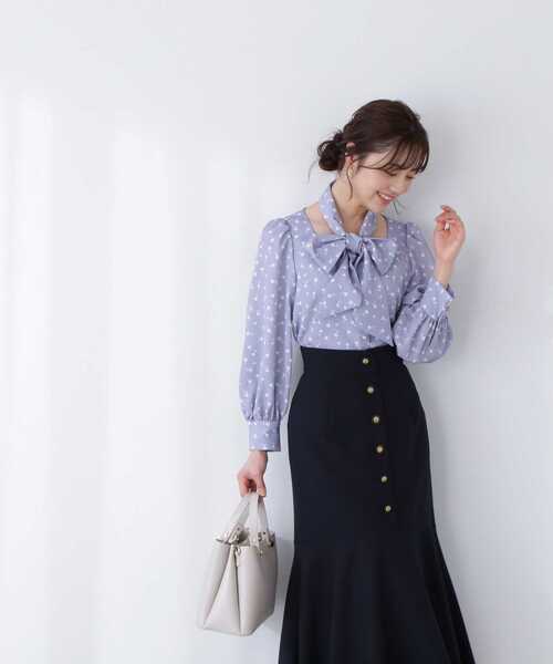 PROPORTION BODY DRESSING（プロポーションボディドレッシング）の「リボン付きブラウス / 1213110302（シャツ/ブラウス・レディース・ベージュ/ブルー/ホワイト系その他/ネイビー・FREE）」の19枚目の写真