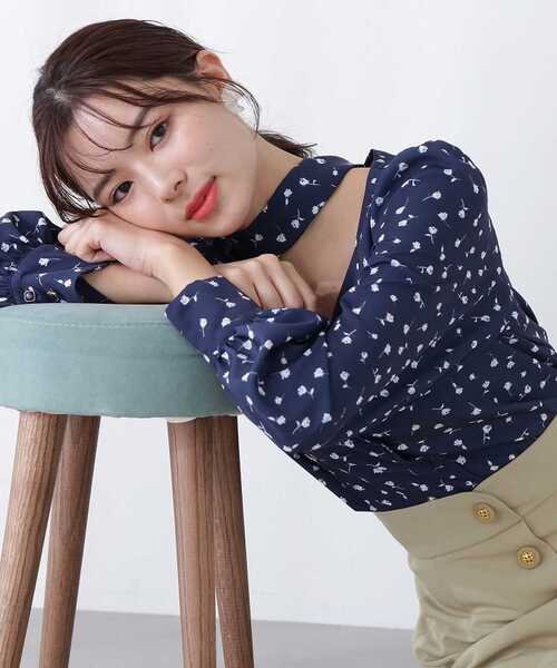 PROPORTION BODY DRESSING（プロポーションボディドレッシング）の「リボン付きブラウス / 1213110302（シャツ/ブラウス・レディース・ベージュ/ブルー/ホワイト系その他/ネイビー・FREE）」の4枚目の写真