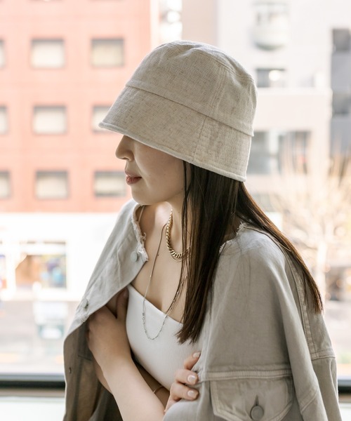 mystic（ミスティック）の「リネンバケットハット（ハット・レディース・ブラック/アイボリー・FREE）」の4枚目の写真