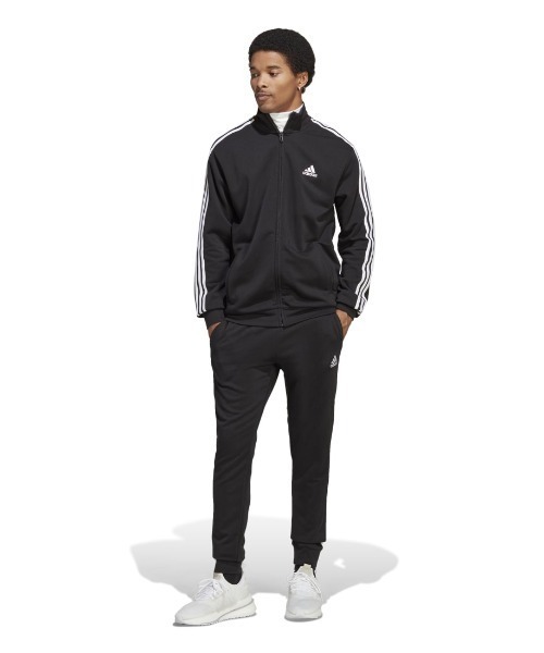 adidas（アディダス）の「アディダス adidas M 3S FT トラックスーツ（ジャージ・メンズ・ブラック/ネイビー・L/S/M/3L/LL）」の2枚目の写真