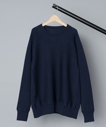 【 V::loom / ヴィルーム 】 Extra-Long Filament Cotton 3/100 14GG Long Sleeve double Face Knit / 超長綿3/100 14ゲージ ロングスリーブ ダブル フェイス ニット