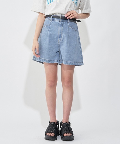 LOVETOXIC（ラブトキシック）の「ベルトつきタックショートパンツ（その他パンツ・キッズ・ベージュ/オフホワイト/ブルー/グレー・S/L/SS/M）」の4枚目の写真