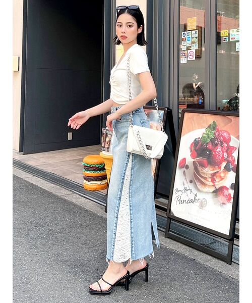 GYDA（ジェイダ）の「FRONT ZIP UP POLOニットトップス（ニット/セーター・レディース・イエロー/ブラック/オフホワイト・FREE）」の19枚目の写真