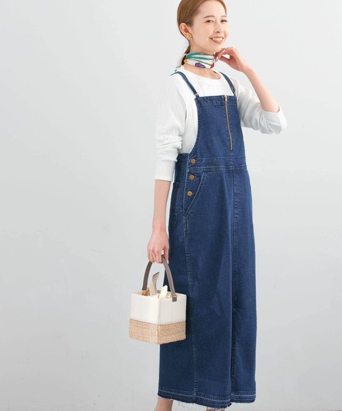 URBAN RESEARCH ROSSO（アーバンリサーチロッソ）の「『別注』Lee×ROSSO　FRONT ZIP JUMPER SKIRT（ワンピース・レディース・ブラック/ライトインディゴブルー・X-SMALL/SMALL）」の8枚目の写真