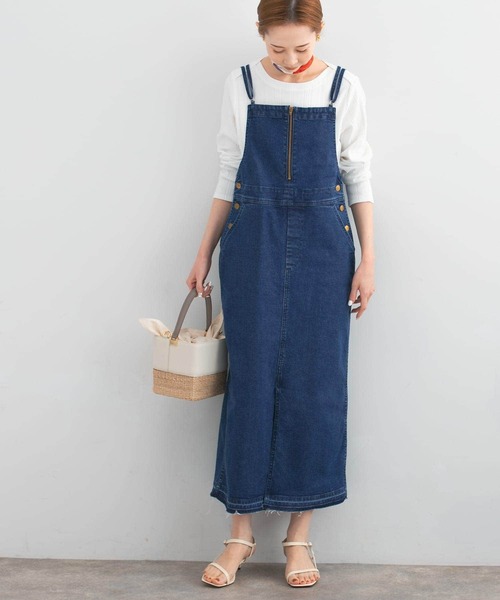 URBAN RESEARCH ROSSO（アーバンリサーチロッソ）の「『別注』Lee×ROSSO　FRONT ZIP JUMPER SKIRT（ワンピース・レディース・ブラック/ライトインディゴブルー・X-SMALL/SMALL）」の10枚目の写真