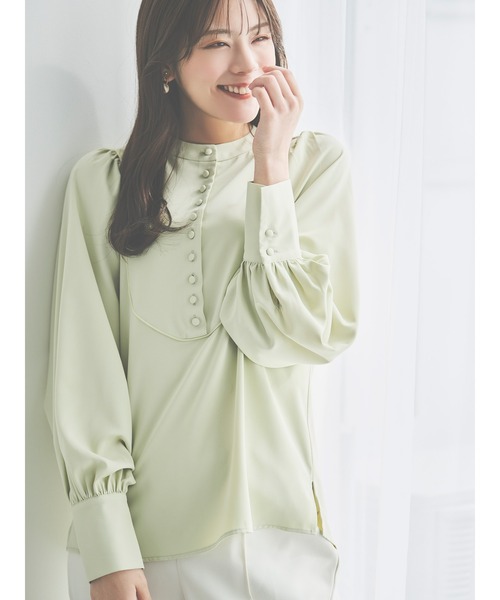 Te chichi（テチチ）の「【貴島明日香コラボ】ボリュームスリーブブザムブラウス（シャツ/ブラウス・レディース・チャコール/ブラック/オフホワイト/グリーン・ﾌﾘ-）」の4枚目の写真