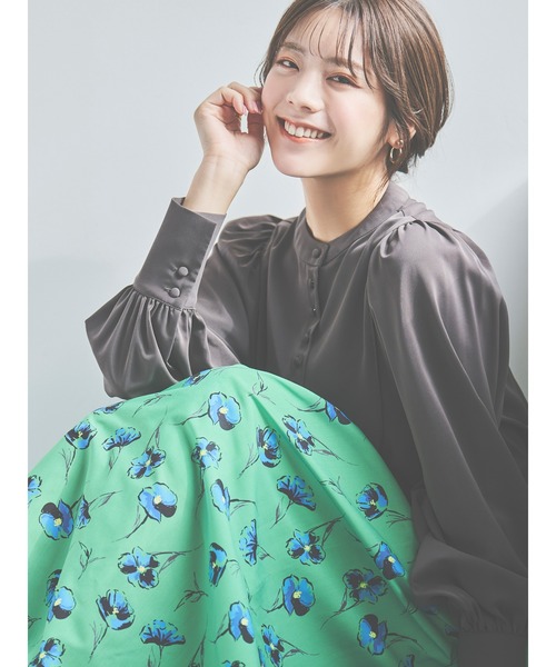 Te chichi（テチチ）の「【貴島明日香コラボ】ボリュームスリーブブザムブラウス（シャツ/ブラウス・レディース・チャコール/ブラック/オフホワイト/グリーン・ﾌﾘ-）」の3枚目の写真