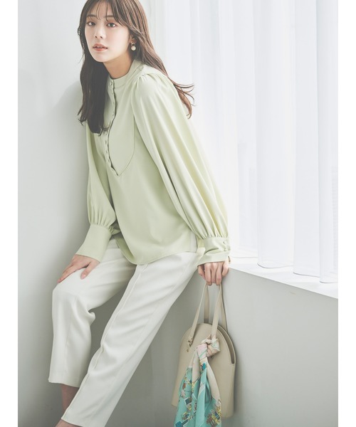 Te chichi（テチチ）の「【貴島明日香コラボ】ボリュームスリーブブザムブラウス（シャツ/ブラウス・レディース・チャコール/ブラック/オフホワイト/グリーン・ﾌﾘ-）」の7枚目の写真