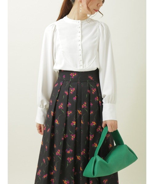 Te chichi（テチチ）の「【貴島明日香コラボ】ボリュームスリーブブザムブラウス（シャツ/ブラウス・レディース・チャコール/ブラック/オフホワイト/グリーン・ﾌﾘ-）」の22枚目の写真