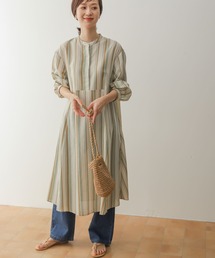 URBAN RESEARCH DOORS | 『UR TECH Smart Linen Touch』カラーストライプワンピース(ワンピース)