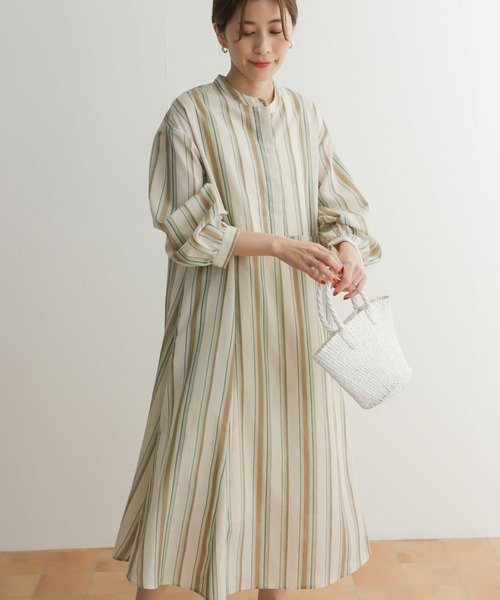 URBAN RESEARCH DOORS（アーバンリサーチドアーズ）の「『UR TECH Smart Linen Touch』カラーストライプワンピース（ワンピース・レディース・ミント/ブルー/パープル・MEDIUM）」の17枚目の写真