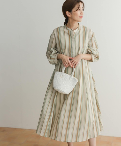 URBAN RESEARCH DOORS（アーバンリサーチドアーズ）の「『UR TECH Smart Linen Touch』カラーストライプワンピース（ワンピース・レディース・ミント/ブルー/パープル・MEDIUM）」の18枚目の写真