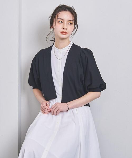UNITED ARROWS(ユナイテッドアローズ)の「パフスリーブ ショートカーディガン(カーディガン/ボレロ・レディース・オフホワイト/ブラック/ダークグレー・FREE)」の1枚目の写真