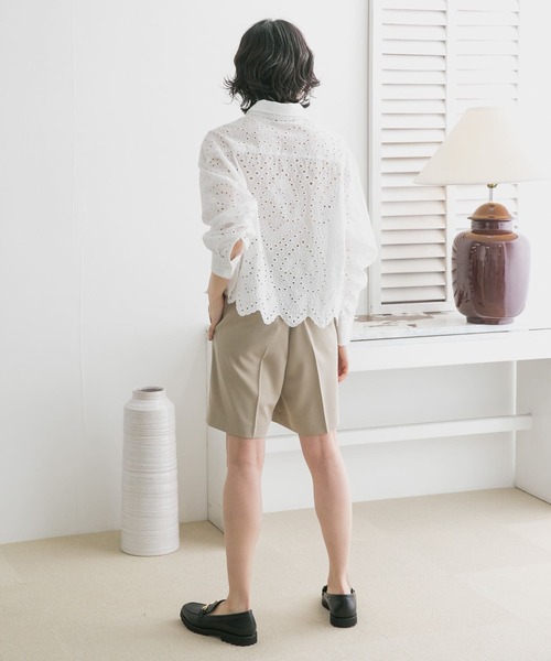 KBF（ケイビーエフ）の「ダブルタックショートパンツ（その他パンツ・レディース・ベージュ/ブラック/グレー・ONE）」の14枚目の写真