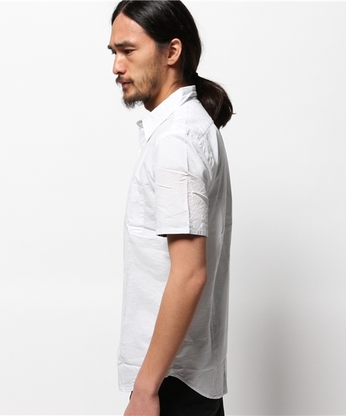 OUTLET（アウトレット）の「【CIAOPANIC TYPY】綿麻シャンブレー半袖シャツ（シャツ/ブラウス・メンズ・ブルー/ホワイト/ネイビー・MEDIUM/LARGE/SMALL）」の10枚目の写真