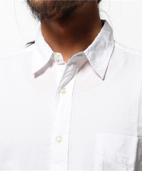 OUTLET（アウトレット）の「【CIAOPANIC TYPY】綿麻シャンブレー半袖シャツ（シャツ/ブラウス・メンズ・ブルー/ホワイト/ネイビー・MEDIUM/LARGE/SMALL）」の12枚目の写真
