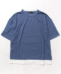 【Bz】【LAnGe】フェイクレイヤードルーズシルエットTシャツ 韓国ファッション 韓国系