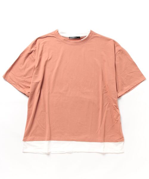 B.I.D.(ビーアイディー)の「【Bz】【LAnGe】フェイクレイヤードルーズシルエットTシャツ 韓国ファッション 韓国系(Tシャツ/カットソー・レディース・ブラック/ホワイト/ブラウン/ネイビー/レッド系その他・X-LARGE/MEDIUM/LARGE)」の3枚目の写真