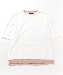 【Bz】【LAnGe】フェイクレイヤードルーズシルエットTシャツ 韓国ファッション 韓国系