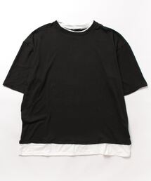 【Bz】【LAnGe】フェイクレイヤードルーズシルエットTシャツ 韓国ファッション 韓国系
