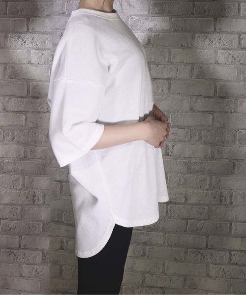 UNDERWRAPS(アンダーラップス)の「ワッフルラウンドT(M3)(Tシャツ/カットソー・レディース・ブラック/ベージュ/オートミール/ホワイト/グリーン・LARGE/MEDIUM)」の6枚目の写真