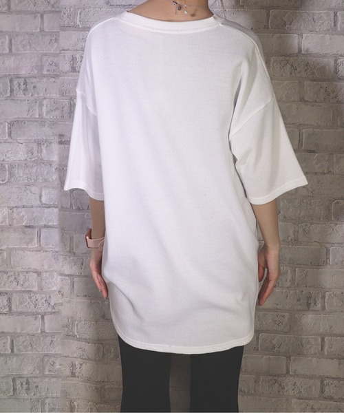 UNDERWRAPS(アンダーラップス)の「ワッフルラウンドT(M3)(Tシャツ/カットソー・レディース・ブラック/ベージュ/オートミール/ホワイト/グリーン・LARGE/MEDIUM)」の7枚目の写真