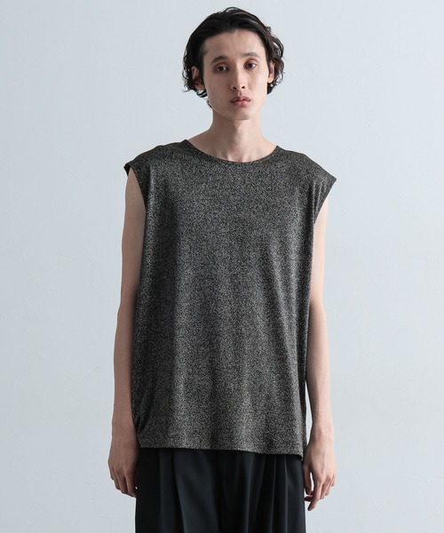 HARE(ハレ)の「ユルノースリーブBIGカット(HARE)(Tシャツ/カットソー・メンズ・ブラック/ホワイト/グレー/オレンジ/イエロー/ブラック系その他/グレー系その他/ホワイト系その他/ライトグレー/グレー系その他2/ブラック×シルバー/レッド系その他/グレー系その他3・FREE/SMALL/MEDIUM)」の5枚目の写真