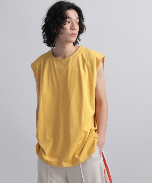 HARE(ハレ)の「ユルノースリーブBIGカット(HARE)(Tシャツ/カットソー・メンズ・ブラック/ホワイト/グレー/オレンジ/イエロー/ブラック系その他/グレー系その他/ホワイト系その他/ライトグレー/グレー系その他2/ブラック×シルバー/レッド系その他/グレー系その他3・FREE/SMALL/MEDIUM)」の11枚目の写真