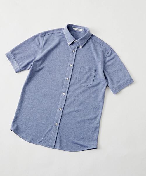 MEN'S MELROSE（メンズメルローズ）の「【WEB限定】リネンライクカノコボタンダウンカラーシャツ（シャツ/ブラウス・メンズ・ブルー/ピンク/ライラック/ネイビー・5/2/4/3）」の2枚目の写真