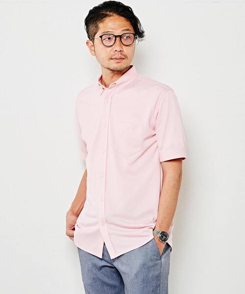 MEN'S MELROSE（メンズメルローズ）の「【WEB限定】リネンライクカノコボタンダウンカラーシャツ（シャツ/ブラウス・メンズ・ブルー/ピンク/ライラック/ネイビー・5/2/4/3）」の7枚目の写真