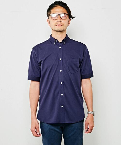 MEN'S MELROSE（メンズメルローズ）の「【WEB限定】リネンライクカノコボタンダウンカラーシャツ（シャツ/ブラウス・メンズ・ブルー/ピンク/ライラック/ネイビー・5/2/4/3）」の9枚目の写真