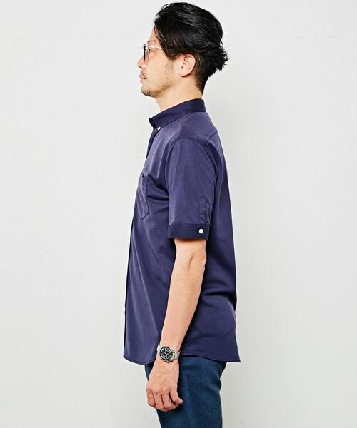 MEN'S MELROSE（メンズメルローズ）の「【WEB限定】リネンライクカノコボタンダウンカラーシャツ（シャツ/ブラウス・メンズ・ブルー/ピンク/ライラック/ネイビー・5/2/4/3）」の10枚目の写真