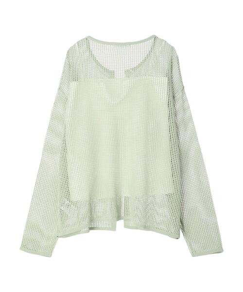 Green　Parks（グリーンパークス）の「SET2点 透かしカーデ+キャミソール（カーディガン/ボレロ・レディース・グリーン/ピンク・FREE）」の14枚目の写真