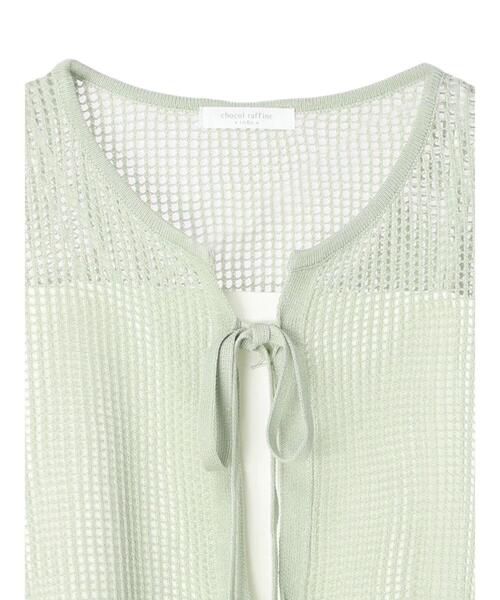 Green　Parks（グリーンパークス）の「SET2点 透かしカーデ+キャミソール（カーディガン/ボレロ・レディース・グリーン/ピンク・FREE）」の15枚目の写真
