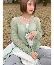 Green　Parks | SET2点 透かしカーデ+キャミソール(カーディガン/ボレロ)