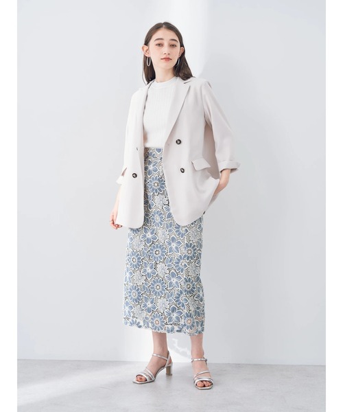 イェッカヴェッカ★花柄Vネックブラウス＆花柄ロングスカート★ イェッカヴェッカ☆花柄Vネックブラウス＆花柄ロングスカート☆