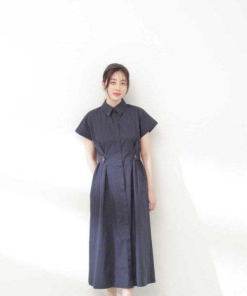 N.(N. Natural Beauty Basic)(エヌエヌナチュラルビューティーベーシック)の「◆サイドボタンベルトシャツワンピース(ワンピース・レディース・ネイビー/オフホワイト/ブルー・SMALL/MEDIUM)」の20枚目の写真