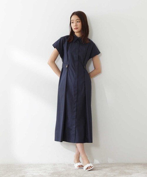 N.(N. Natural Beauty Basic)(エヌエヌナチュラルビューティーベーシック)の「◆サイドボタンベルトシャツワンピース(ワンピース・レディース・ネイビー/オフホワイト/ブルー・SMALL/MEDIUM)」の18枚目の写真