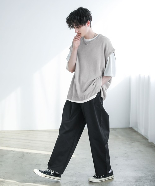 ASTRONOMY（アストロノミー）の「Buyer's Select / 綿麻サマーニットベスト（ベスト・メンズ・ライトグレー/ブラック/ブルー系/ベージュ系・M/L/XL）」の16枚目の写真