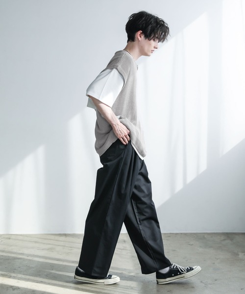 ASTRONOMY（アストロノミー）の「Buyer's Select / 綿麻サマーニットベスト（ベスト・メンズ・ライトグレー/ブラック/ブルー系/ベージュ系・M/L/XL）」の17枚目の写真