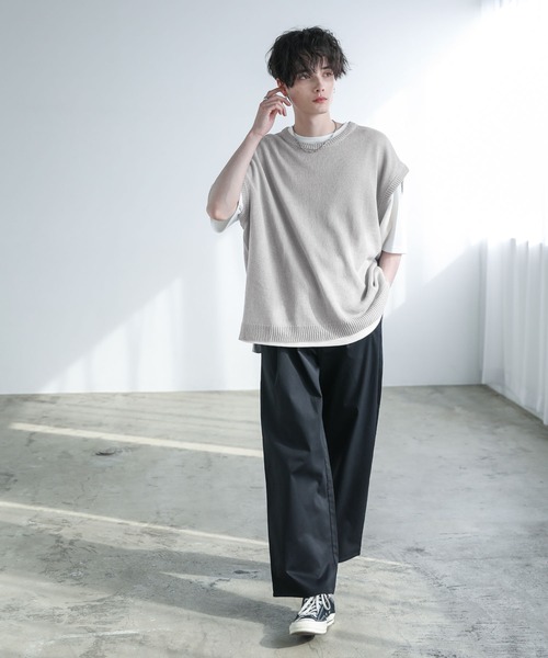 ASTRONOMY（アストロノミー）の「Buyer's Select / 綿麻サマーニットベスト（ベスト・メンズ・ライトグレー/ブラック/ブルー系/ベージュ系・M/L/XL）」の18枚目の写真