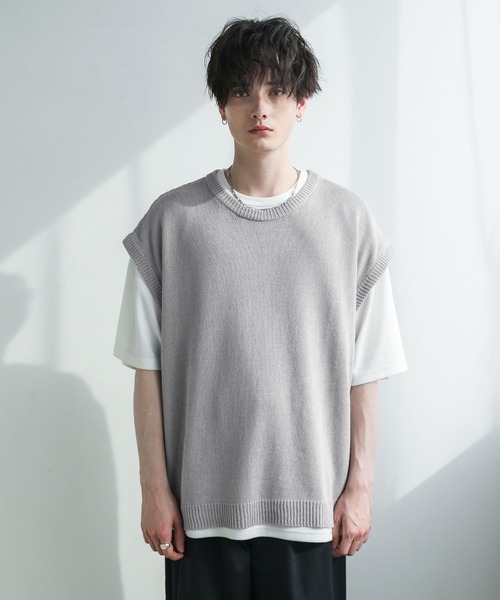 ASTRONOMY（アストロノミー）の「Buyer's Select / 綿麻サマーニットベスト（ベスト・メンズ・ライトグレー/ブラック/ブルー系/ベージュ系・M/L/XL）」の20枚目の写真